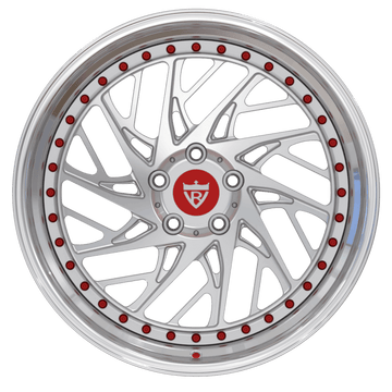 Custom 3-piece rims for any vehicle, forged step lip wheels with a deep concave style, polished lip. 20inch, 21inch all available-RVRN Wheels-Custom Forged 3-Piece Wheels Series